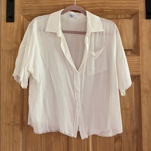 Carly Jean Los Angeles Short Sleeve White ButtonUp